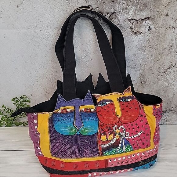 Laurel Burch Feline Friends Colorful Medium Tote bag - Picture 5 of 14